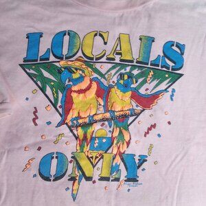 Vintage Locals Only Party Parrots Neon Puff T-Shirt